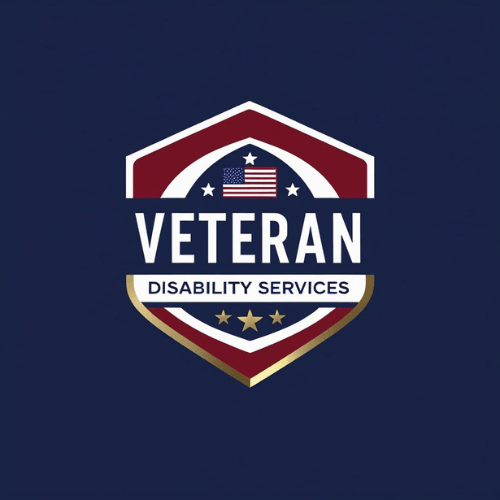 Logo for Veteran Disability Services featuring a shield design, American flag, and text.