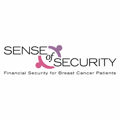 Logo of 'Sense of Security' organization providing financial security for breast cancer patients.